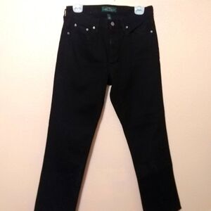 LRL Lauren Jeans Black Boots Cut Size 8